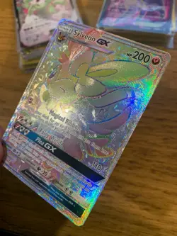 Sylveon GX (158/145) SM Guardians Rising Secret Holo Rainbow Pokemon Card! - Image 4