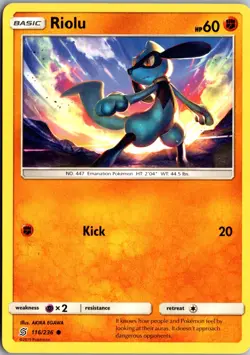 Riolu (116) Common SM - Unified Minds 116/236 LP Pokemon Card - Image 1