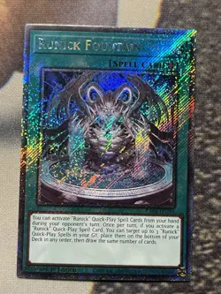 Runick Fountain 1st Edition Platinum Secret Rare Card RA04-EN296 - Image 1