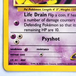 Sabrina's Kadabra 58/132 Pokemon TCG Gym Challenge NM Vintage 2000 Card - Image 5