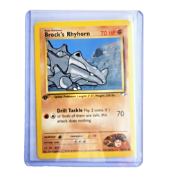 Brock's Rhyhorn 70/132 Pokemon TCG 1st Edition Gym Heroes NM Vintage 2000 Card - Image 1