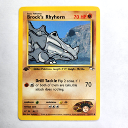Brock's Rhyhorn 70/132 Pokemon TCG 1st Edition Gym Heroes NM Vintage 2000 Card - Image 2