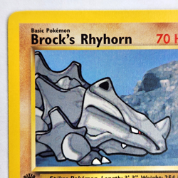 Brock's Rhyhorn 70/132 Pokemon TCG 1st Edition Gym Heroes NM Vintage 2000 Card - Image 3