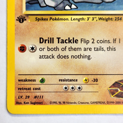 Brock's Rhyhorn 70/132 Pokemon TCG 1st Edition Gym Heroes NM Vintage 2000 Card - Image 5