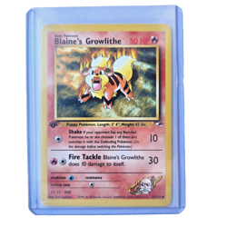Blaine's Growlithe 035/132 Pokemon TCG 1st Edition Gym Heroes Vintage 2000 Card - Image 1