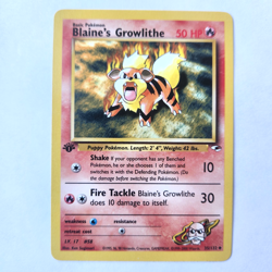 Blaine's Growlithe 035/132 Pokemon TCG 1st Edition Gym Heroes Vintage 2000 Card - Image 2