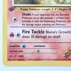 Blaine's Growlithe 035/132 Pokemon TCG 1st Edition Gym Heroes Vintage 2000 Card - Image 5