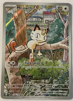 Pokemon Meowth 106/094 Me02: Phantasmal Flames Illustration Rare Holo 70HP Card - Image 1