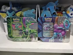 Pokemon TCG: Paradox Clash Tin Set of 2 - Iron Leaves & Walking Wake - Sealed - Image 1