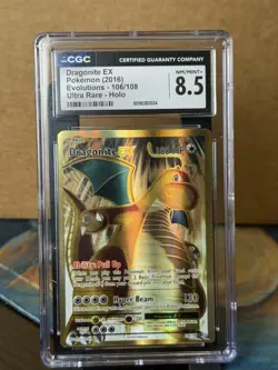 Dragonite EX *CGC 8.5* Ultra Rare Full Art Holo *Evolutions* #106 *2016* Pokemon - Image 1