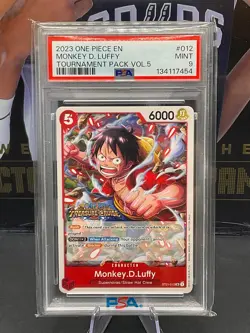2023 One Piece English ST01-012 Monkey D. Luffy Tournament Pack Vol. 5 PSA 9 - Image 1