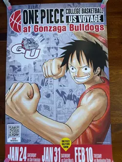 One Piece Monkey D. Luffy College Basketball US Voyage Card - Gonzaga w/ Poster - Image 4