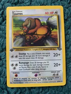 1st Edition TAUROS 47/64 Jungle Set - Pokemon WOTC Vintage Card - NM - Image 1