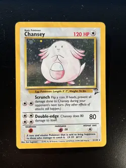 Pokemon Chansey Holo Card 3/130 Base Set 2nd Edition - Image 1
