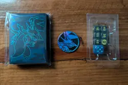Pokemon Phantasmal Flames ETB Card Sleeves 65 Count With Charizard Coin and Dice - Image 1
