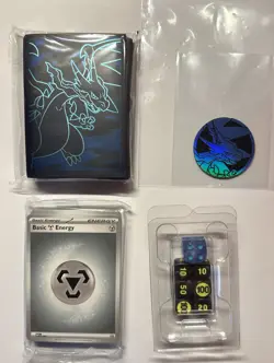 Pokemon Phantasmal Flames ETB Card Sleeves 65 Count With Charizard Coin and Dice - Image 1