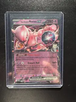 Pokemon TCG Team Rockets Mewtwo EX 216 Promo Holo Card Near Mint Condition - Image 1