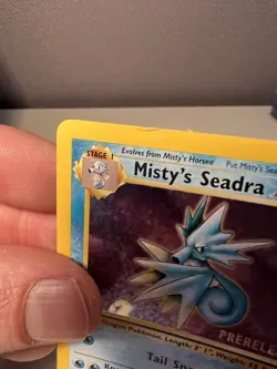 Misty's Seadra Holo Prerelease Card WOTC MP-HP Gym Heroes Pokemon TCG - Image 2