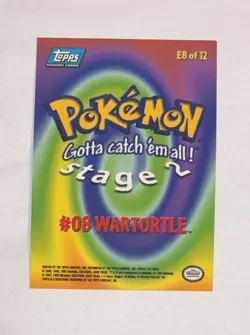 Pokemon Topps - Blue Logo #08 Wartortle Non Holo E8 of 12 Card - Image 2