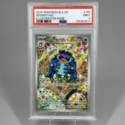 Pokemon Scarlet & Violet Seismitoad 105/086 Black Bolt Illustration Rare PSA 9 - Image 1