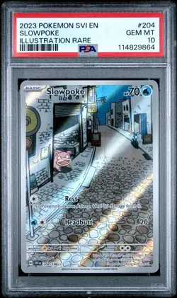 2023 Pokemon Scarlet & Violet SVI En Slowpoke Illustration Rare #204 PSA 10 Gem - Image 1