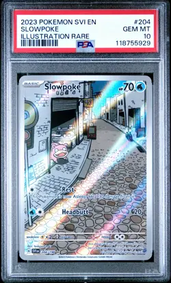 2023 POKEMON SVI EN-SCARLET & VIOLET ILLUSTRATION RARE #204 SLOWPOKE PSA 10 - Image 1