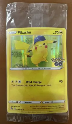 2022 Pokemon TCG Pikachu 028/078 Pokemon GO Holo Sealed Promo Card - TCCCX - Image 1