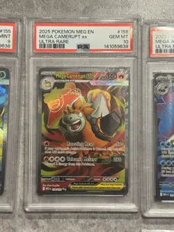 2025 POKEMON MEG EN-MEGA EVOLUTION ULTRA RARE #156 MEGA CAMERUPT EX PSA 10 - Image 1