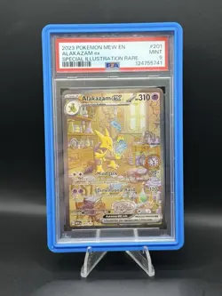 PSA 9 Mint 2023 Pokemon Mew EN-151 Alakazam EX #201 Special Illustration Rare - Image 1