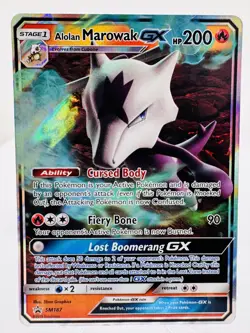 2019 Sun & Moon Alolan Marowak GX SM187 Black Star Promo Pokemon TCG - Image 2