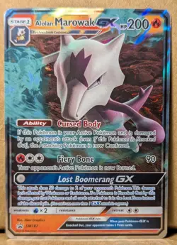 Pokemon Alolan Marowak GX SM187 Black Star Holo Promo LP-NM - Image 1