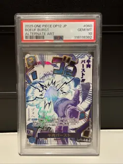 One Piece TCG. BOEUF BURST OP12-060 LEGACY OF THE MASTER Alt Event. (PSA 10) - Image 1