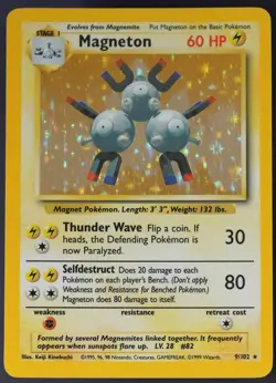 Pokemon - Magneton Holo - 9/102 - Base Set - Rare Card - LP - Image 2