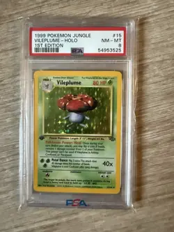 Pokemon TCG Jungle 1st Edition Vileplume 1999 Holo Rare Card #15/64 PSA Graded 8 - Image 1