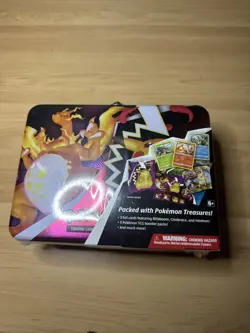 Pokemon TCG Charizard Collectors Treasure Chest Lunch Box Tin 🔥 Factory Sealed - Image 1