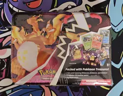 Pokemon TCG Fall 2020 Charizard Collectors Treasure Chest Lunch Box Tin Sealed - Image 1