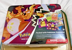2020 Pokemon TCG Charizard Collectors Treasure Chest Lunch Box Tin 🔥 Sealed - Image 1