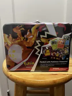 Pokemon TCG Charizard Collectors Treasure Chest Lunch Box Tin 🔥 Factory Sealed - Image 1