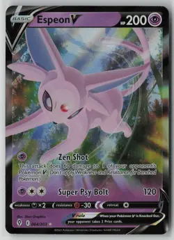 Espeon V 064/203 Pokemon TCG Evolving Skies Holo Rare Card (Near Mint) NM 1 - Image 1