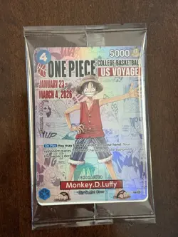 One Piece Monkey D. Luffy US Voyage College Basketball Promo Card - Image 1