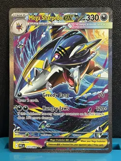 Mega Sharpedo EX SIR 127/094 Pokemon Mega Evolution Phantasmal Flames Near Mint - Image 1