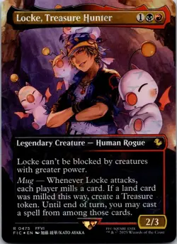 Locke, Treasure Hunter (Borderless) (Chocobo Track Foil) R Commander: FIC 475 NM - Image 1