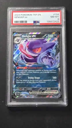 PSA 8 Gengar EX 104/162 Temporal Forces Ultra Rare Pokemon 2024 - Image 1
