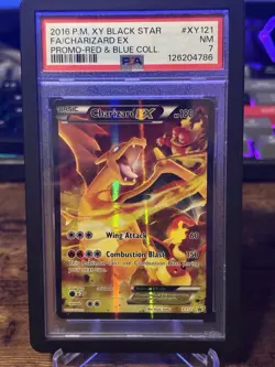 Psa 7 2016 POKEMON XY BLACK STAR PROMO #XY121 CHARIZARD EX FULL ART With Guard - Image 1