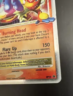 2007 Pokemon Diamond & Pearl Black Star Promos Infernape LV.X #DP10 See Pictures - Image 2