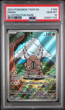 Pinsir 168/167 Pokemon S & V Twilight Masquerade Illustration Rare PSA 10 - Image 1