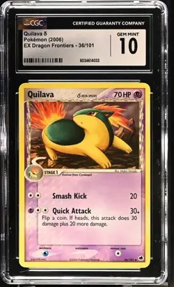 2006 Quilava (Delta Species) 36/101 Pokemon EX Dragon Frontiers Regular CGC 10 - Image 1