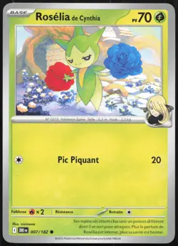 Carte Pokemon Roselia de Cynthia 007/182 Rivalites Destinees Francais - Image 1