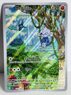 Meditite 153/142 Stellar Crown Illustration Rare NM Pokemon 2024 - Image 1