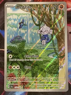 Meditite 153/142 - Illustration Rare - Stellar Crown - Pokemon TCG - NM - Image 1